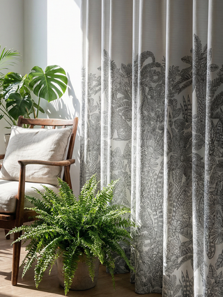 Leo Jungle Toile Custom Curtains
