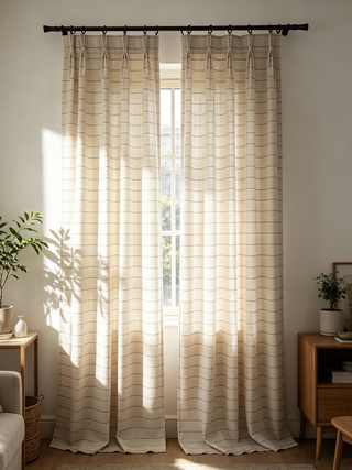 Elina Fine-Line Linen Curtains