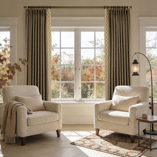 Dune Border-Trim Custom Curtains