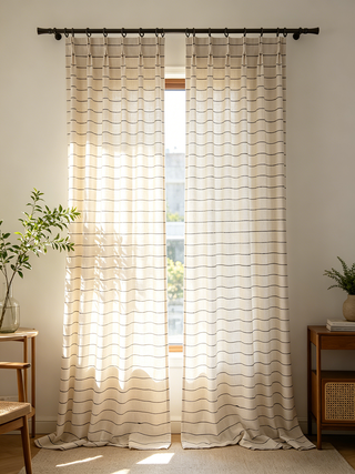 Elina Fine-Line Linen Curtains