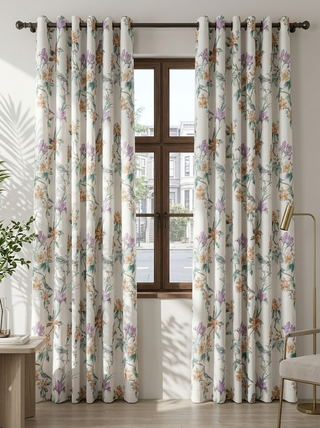 Isola Linen Bird & Floral Curtains