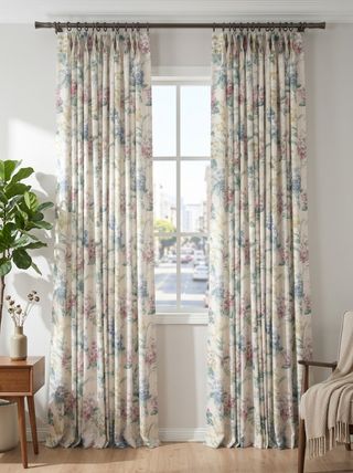 Veda Linen Floral Curtains