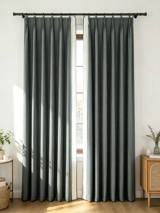 Ivy Border-Trim Custom Curtains