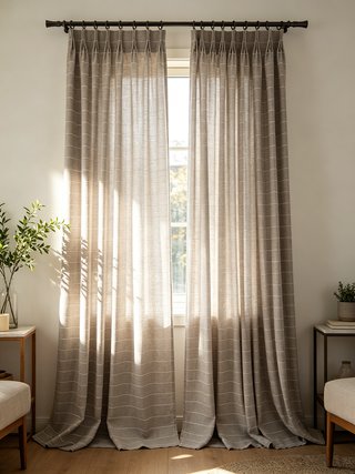 Elina Fine-Line Linen Curtains