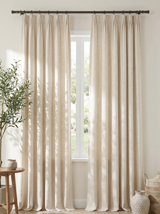 Opal Diamond-Pattern Linen Curtains
