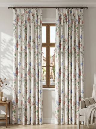 Isola Linen Bird & Floral Curtains