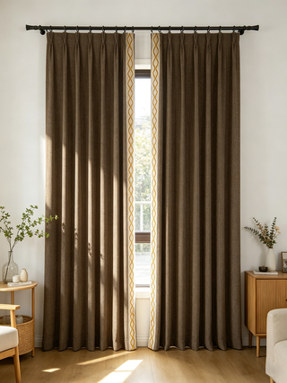 Dune Border-Trim Custom Curtains