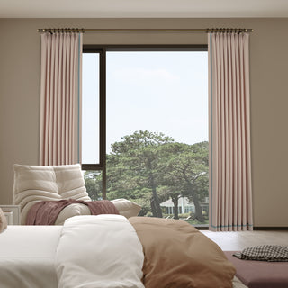 Fern Border-Trim Custom Curtains