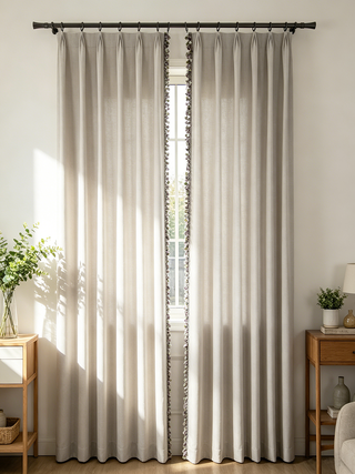 Wisteria Tassel Border-Trim Custom Curtains