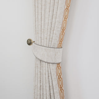 Cordoba Bouclé Border-Trim Custom Curtains