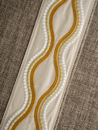 Dune Border-Trim Custom Curtains