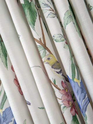 Isola Linen Bird & Floral Curtains