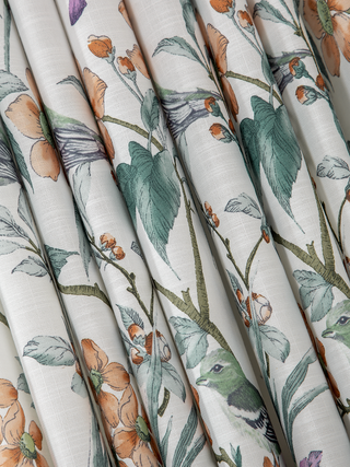 Isola Linen Bird & Floral Curtains