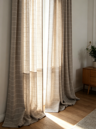 Elina Fine-Line Linen Curtains