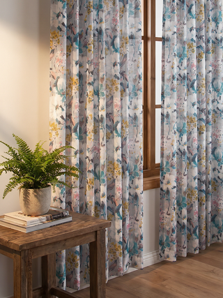 Kira Linen Floral Curtains