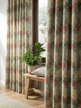 Celeste Linen Floral Curtains