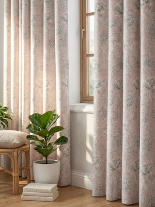 Adeline Linen Floral Curtains