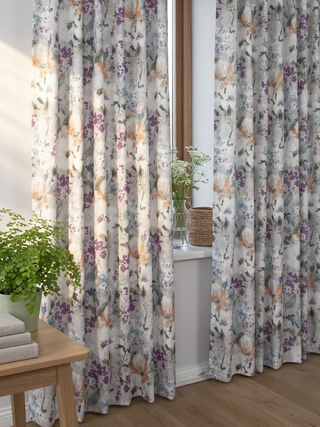 Kira Linen Floral Curtains