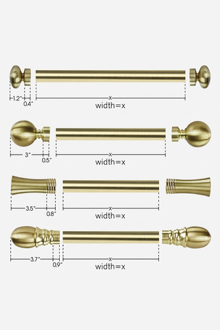 Art Custom Curtain Rods - Brushed Brass