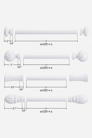 Art Custom Curtain Rods - White Matte