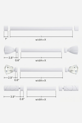 Art Custom Curtain Rods - White Matte