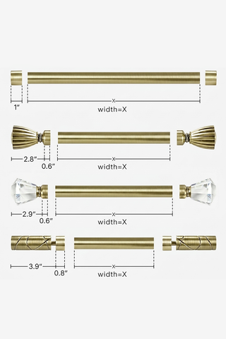 Art Custom Curtain Rods - Brushed Brass