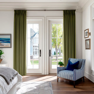 Row 100% Linen Curtains Pinch Pleated