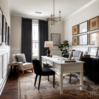 Opal Diamond-Pattern Linen Curtains