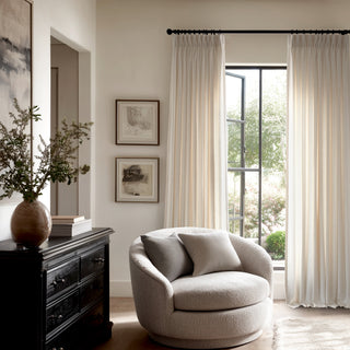 Opal Diamond-Pattern Linen Curtains