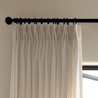Opal Diamond-Pattern Linen Curtains
