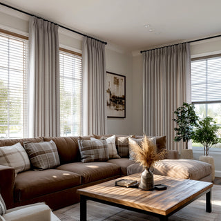 Opal Diamond-Pattern Linen Curtains