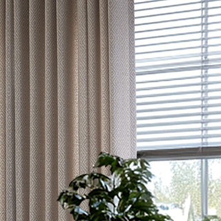 Opal Diamond-Pattern Linen Curtains