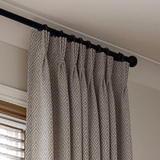 Opal Diamond-Pattern Linen Curtains