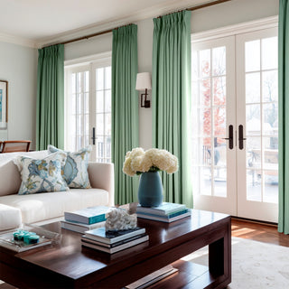 Row 100% Linen Curtains Pinch Pleated