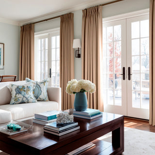 Row 100% Linen Curtains Pinch Pleated