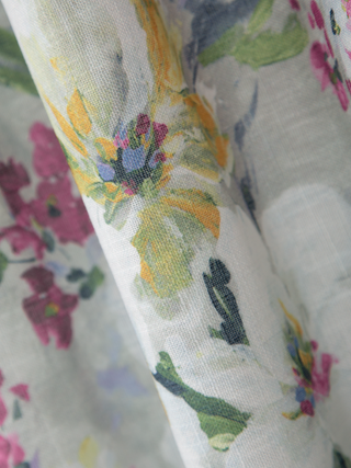 Kira Linen Floral Curtains